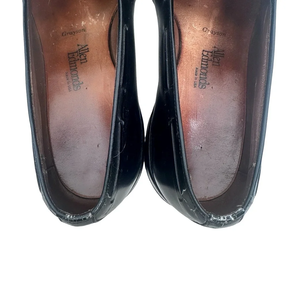 Allen Edmonds Grayson Mens 9 D Black Leather Tassel Loafers Dress Shoes READ